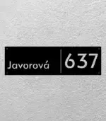 cislo domu s ulicou na tabulke cierna